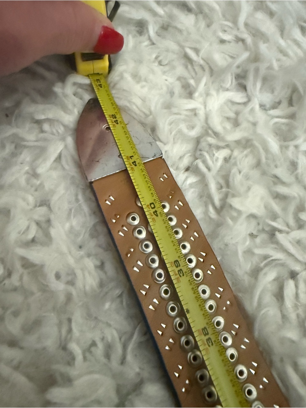 Nocona Purple Studded Western Belt with Ornate Silver Buckle - Picture 3 of 3